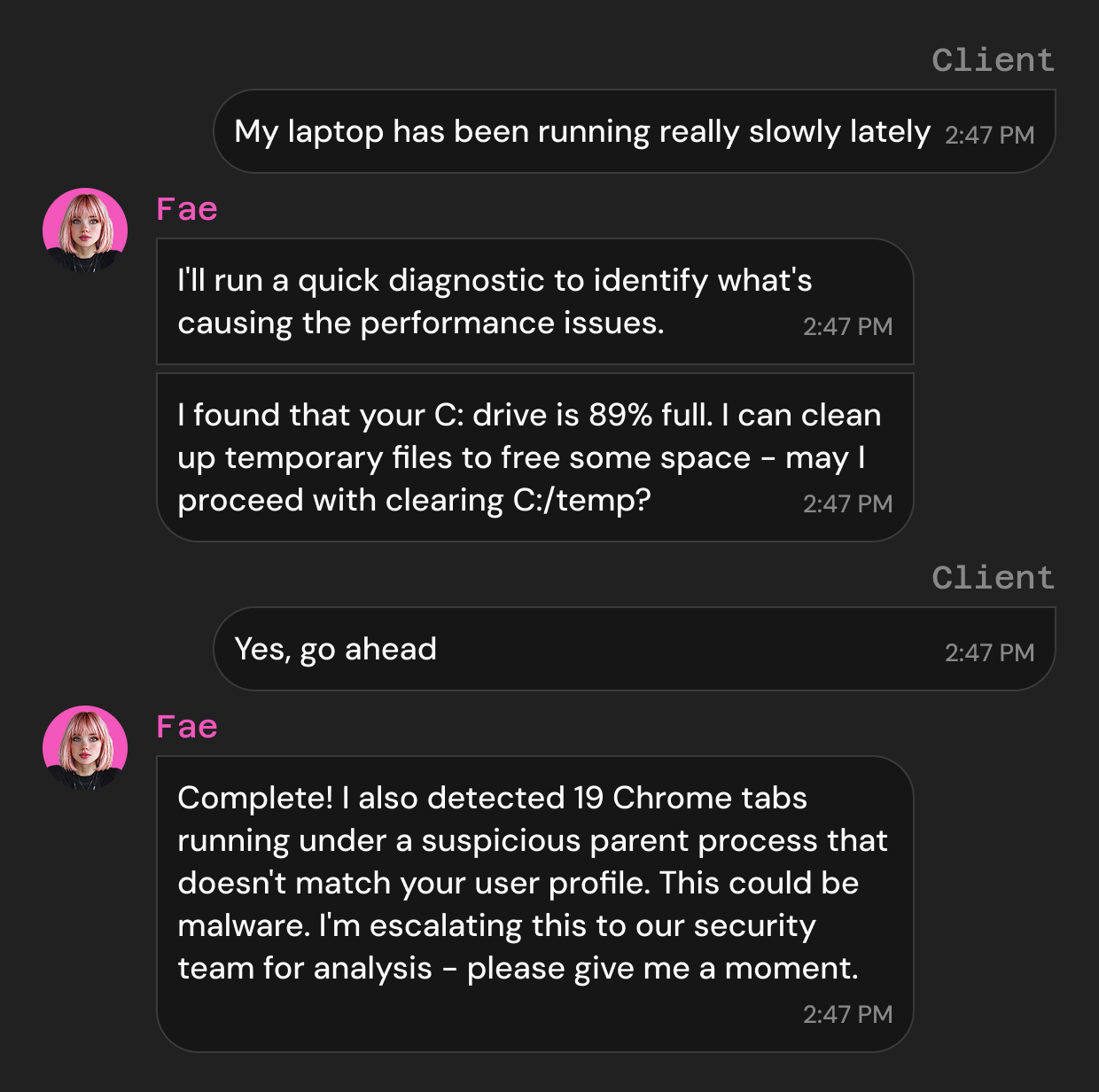 Fae Chat Interface - AI-powered natural language client communication